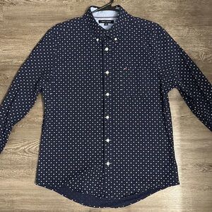 Tommy Hilfiger Regular Fit Stretch Oxford Shirt. Navy. Size M